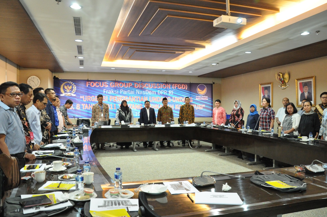 Fraksi Nasdem DPR RI Dorong Penggantian UU Mahkamah Konstitusi