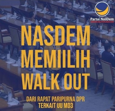 FRAKSI NASDEM TOLAK REVISI UU MD3