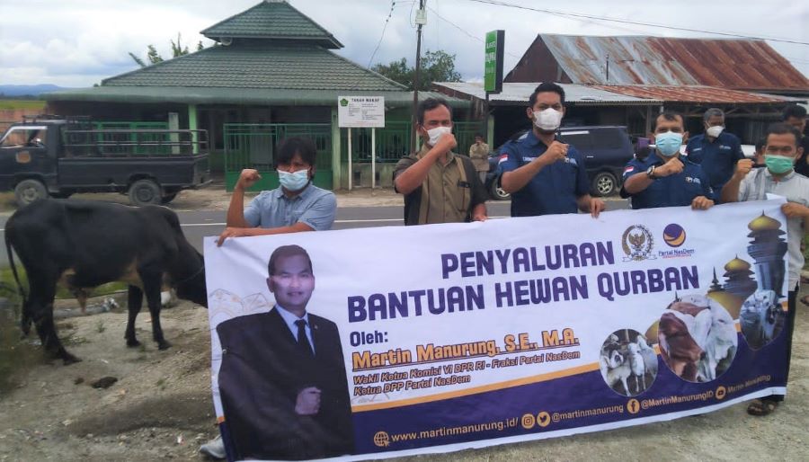 Martin Serahkan 15 Ekor Sapi Qurban di 7 Kabupaten di Sumut