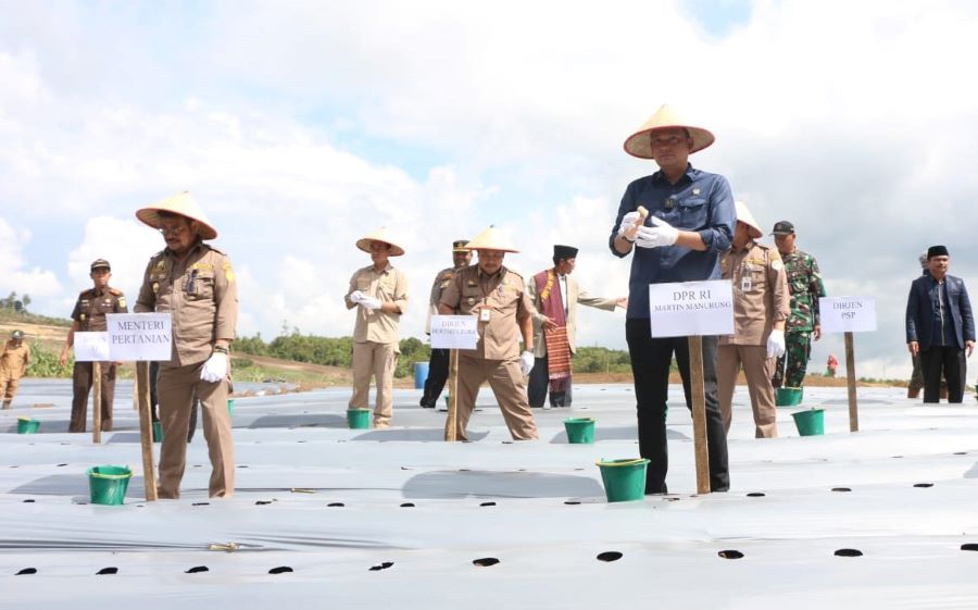 Martin Manurung Bersama Mentan Tanam Perdana di Kawasan Pertanian Terpadu di Samosir