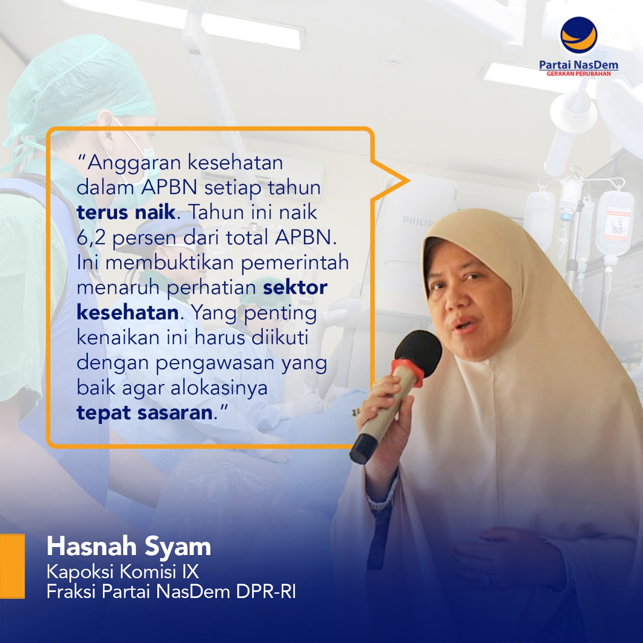 Hasnah Syam Anggaran Kesehatan Terus Naik